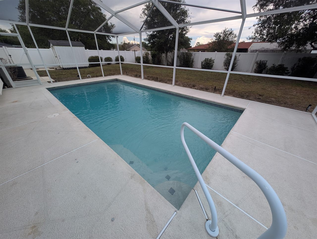 Same pool after — clear, balanced water